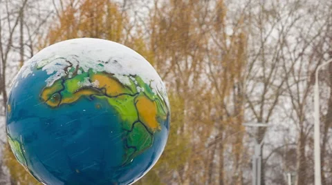 Ice Age on the Globe Stock Footage 43807090