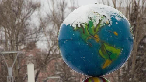 Ice Age on the Globe Stock Footage 43807179