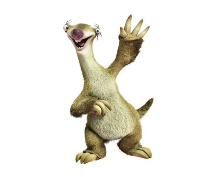 Ice Age  ground sloth Sid illustration cartoon character Stock Illustration