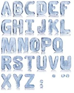 Ice alphabet Stock Photos