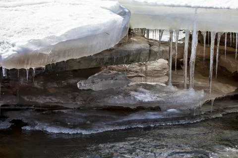 Ice in the Anchor river Stock Photos