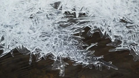 Ice and the flow of water Stock Footage 333299850
