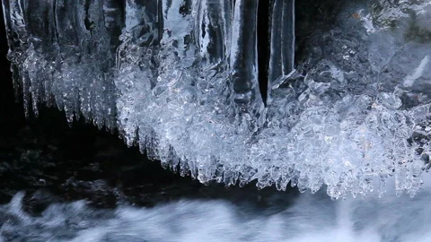 Ice and River Flow: Hanazono Valley Stock-Footage 332011546
