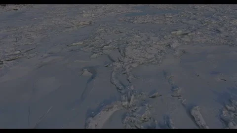 Ice and Snow Covered River Flyover 스톡 동영상 206559149
