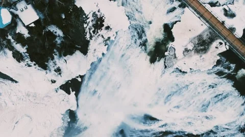 Ice and snow waterfall Stock Footage 223523765