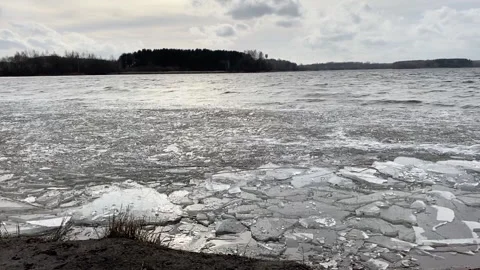 Ice And Waves Stock Footage 154350326