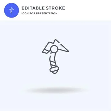 Ice Axe icon vector, filled flat sign, solid pictogram isolated on white, log Stock Illustration