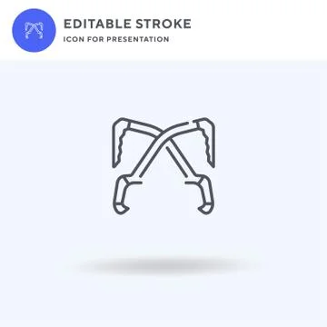 Ice Axe icon vector, filled flat sign, solid pictogram isolated on white, log Stock Illustration