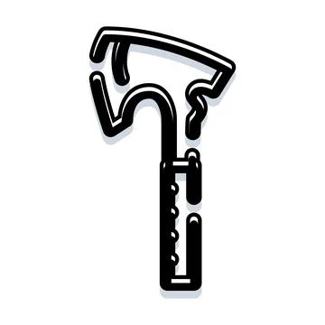 Ice axe mountain climbing equipment outline illustration Illustrazione stock