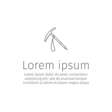 Ice axe. Thin line icon. Stock Illustration