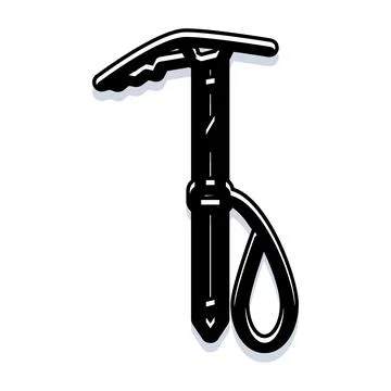 Ice axe tool for mountaineering and climbing adventures Stock Illustration