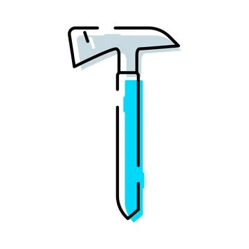 Ice axe tool for mountaineering and climbing icon Illustrazione stock
