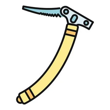 Ice axe tool for mountaineering and ice climbing Illustrazione stock