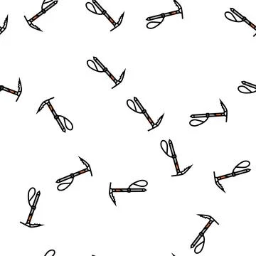 Ice axe tool vector seamless pattern Stock Illustration