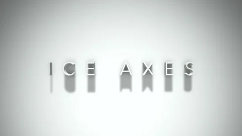 Ice axes 3D title animation with shadows on a white background Stock Footage 297038204