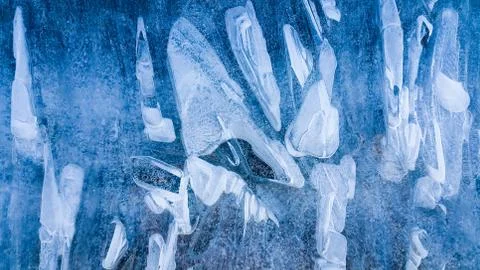 Ice background in December of winter Stock Photos