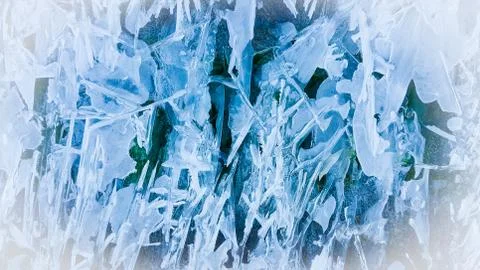 Ice background in December of winter Stock Photos