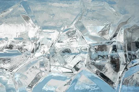 Ice Background. Full frame of the textures formed of a block of cracked ice,  Stock Photos