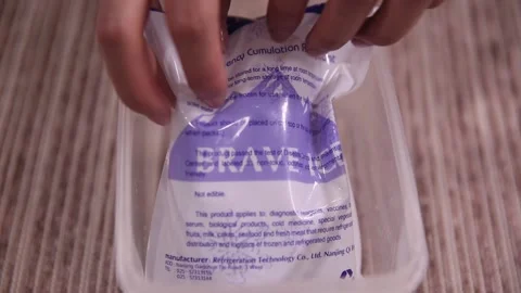 Ice bag disposable lunch box (4) Stock Footage 202154761