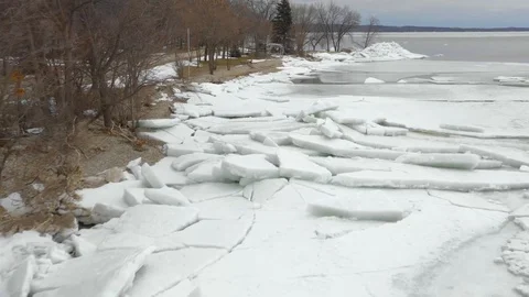Ice on the bayshore 1 Stock Footage 127642133