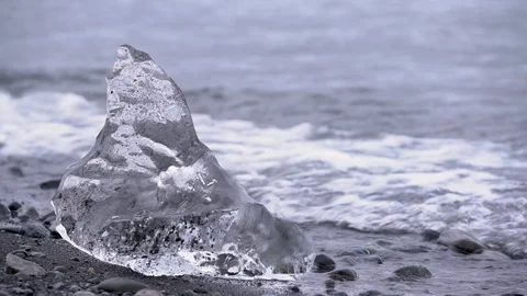 Ice on beach Stock Footage 96004911