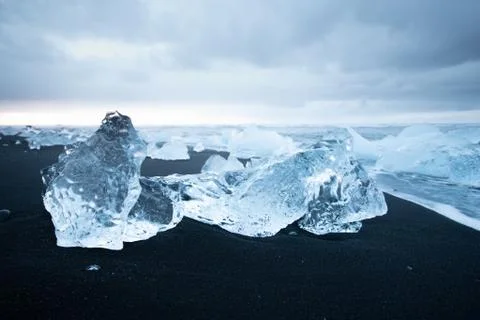 Ice on the Beach 스톡 사진
