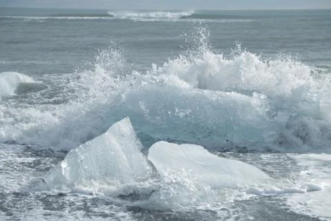 Ice on a beach Stock Photos