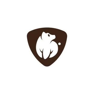 Ice bear cub badge shield logo concept. Vector illustration Stock Illustration