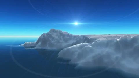 Ice berg on see 3d render Stock Illustration