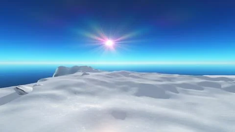 Ice berg on see 3d render Illustrazione stock