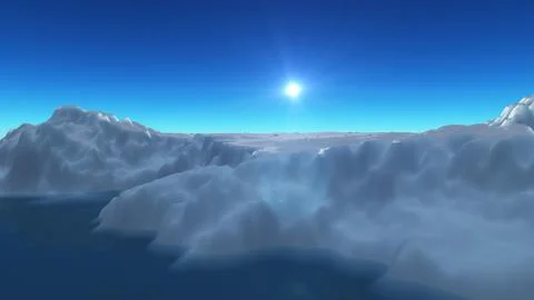 Ice berg on see 3d render Stock Illustration