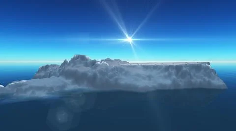 Ice berg on see 3d render Stock Illustration