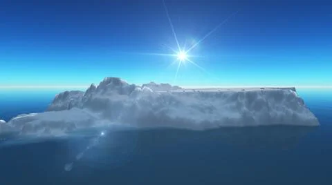 Ice berg on see 3d render Stock Illustration