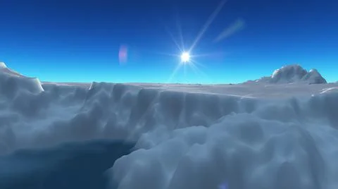 Ice berg on see 3d render Stock Illustration