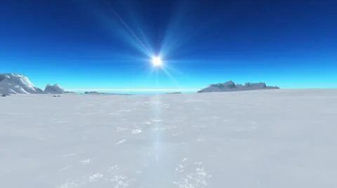 Ice berg on see 3d render Stock Illustration