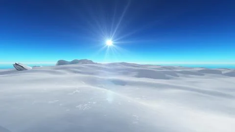 Ice berg on see 3d render Stock Illustration