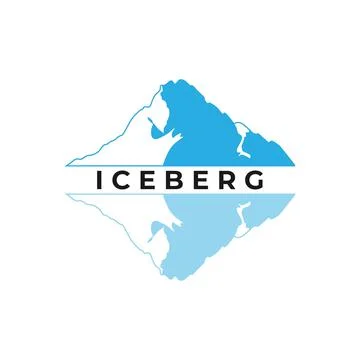 Ice berg vector logo illustration isolated on white background Stock Illustration