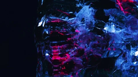 Ice on black background. Macro. Close up Stock Footage 78593200