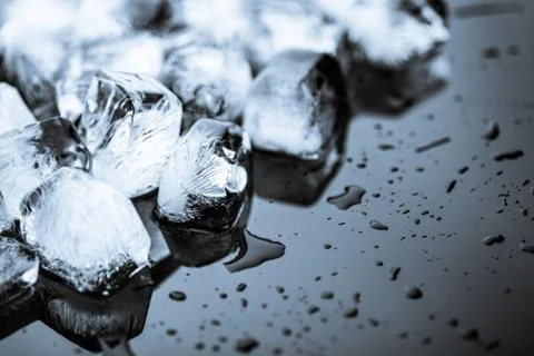 Ice on black background Stock Photos