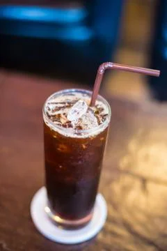 Ice black coffee Stock Photos