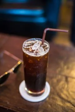 Ice black coffee Stock Photos