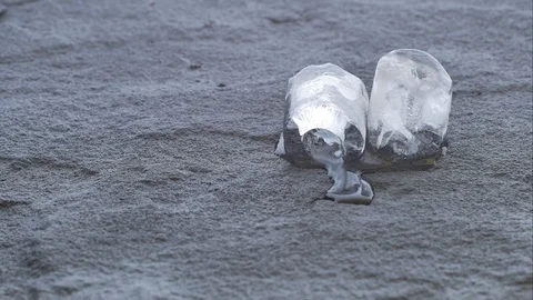 Ice on black stone Video stock 106052031