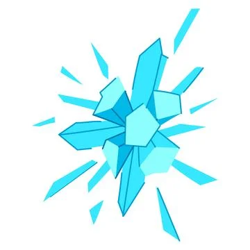 Ice blast exploding with sharp cold crystal shards イラスト素材