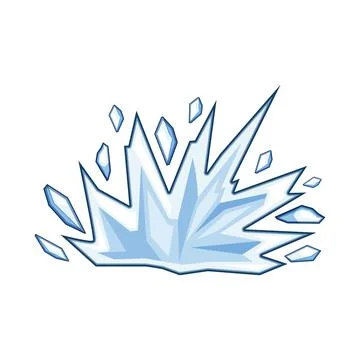 Ice blast exploding with sharp frosty shards Stock Illustration