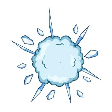 Ice blast exploding with sharp icicles and cold shards 스톡 일러스트