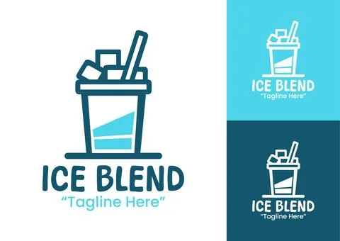 Ice Blend Logo Minimal Cold Beverage Badge Stock-Illustration