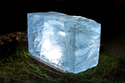 Ice block closeup Stock Photos