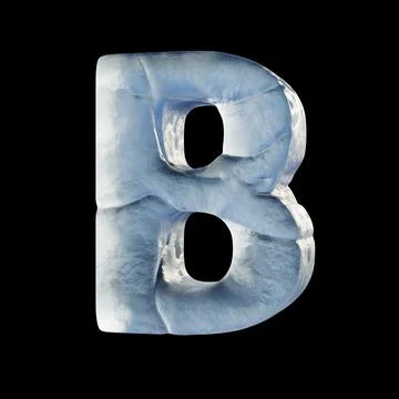 Ice block font Letter B 3D Stock Illustration