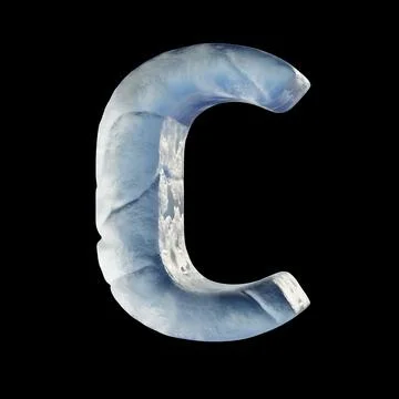 Ice block font Letter C 3D Stock Illustration