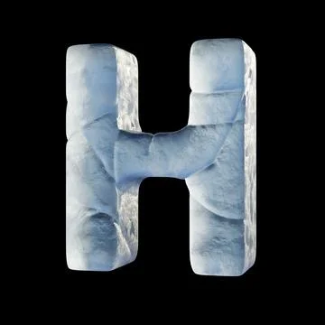 Ice block font Letter H 3D Stock Illustration